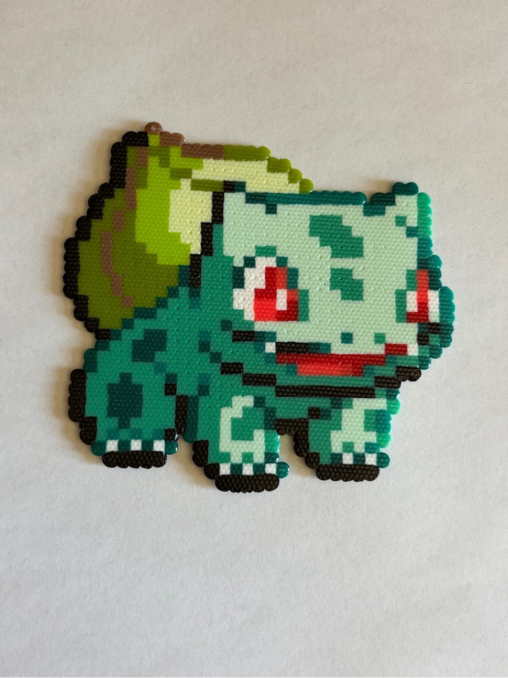 Pixel Bulbasaur Perler Bead Magnet - Teal & Green